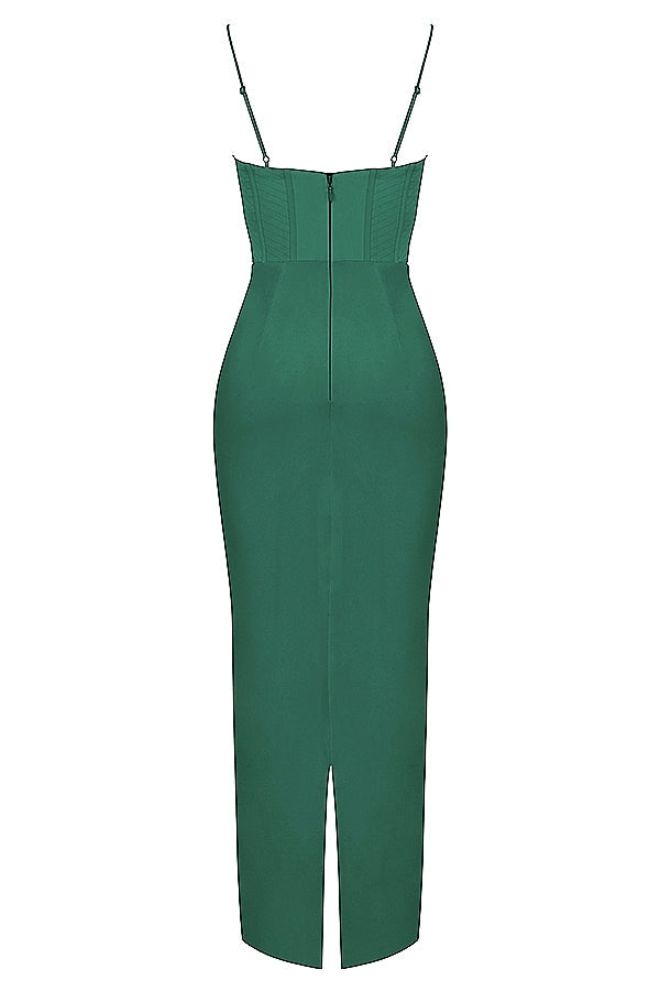 forest corset maxi dress