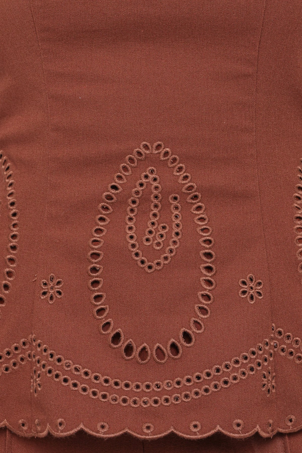 Benton Eyelet Strapless Top - Brown