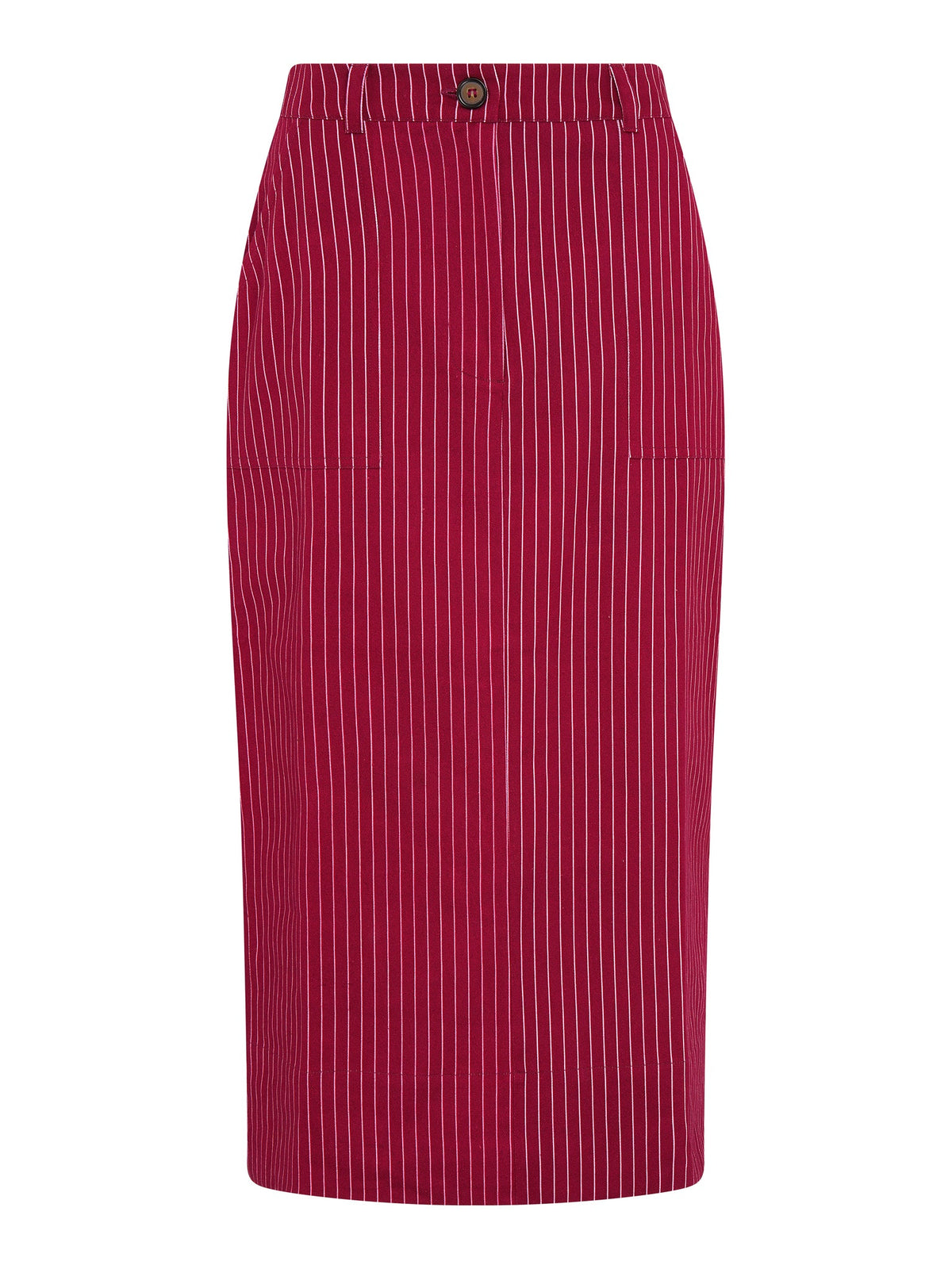 Kelsey Skirt in Burgundy Pin Stripe