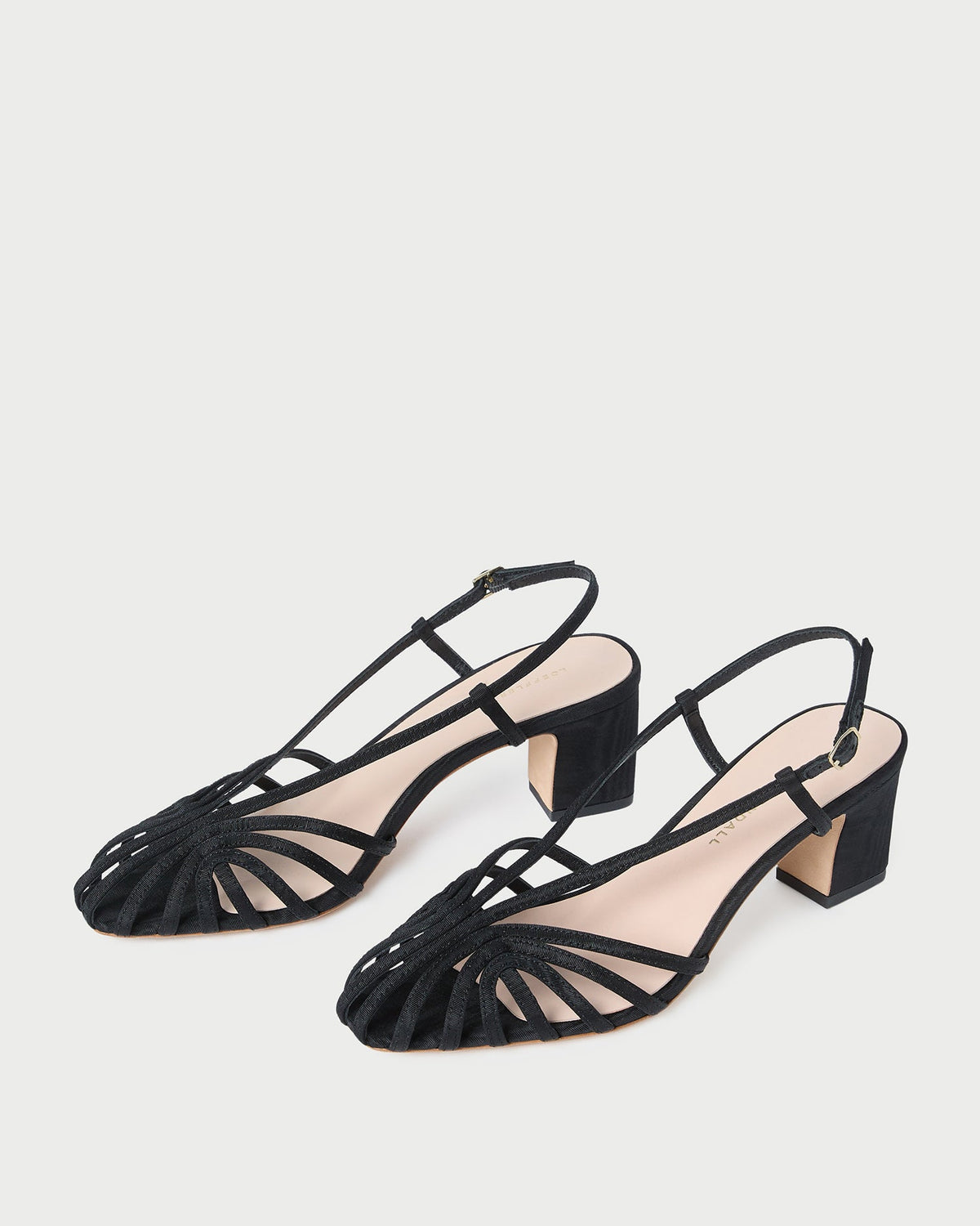 Priscilla Black Moiré Heeled Sandal