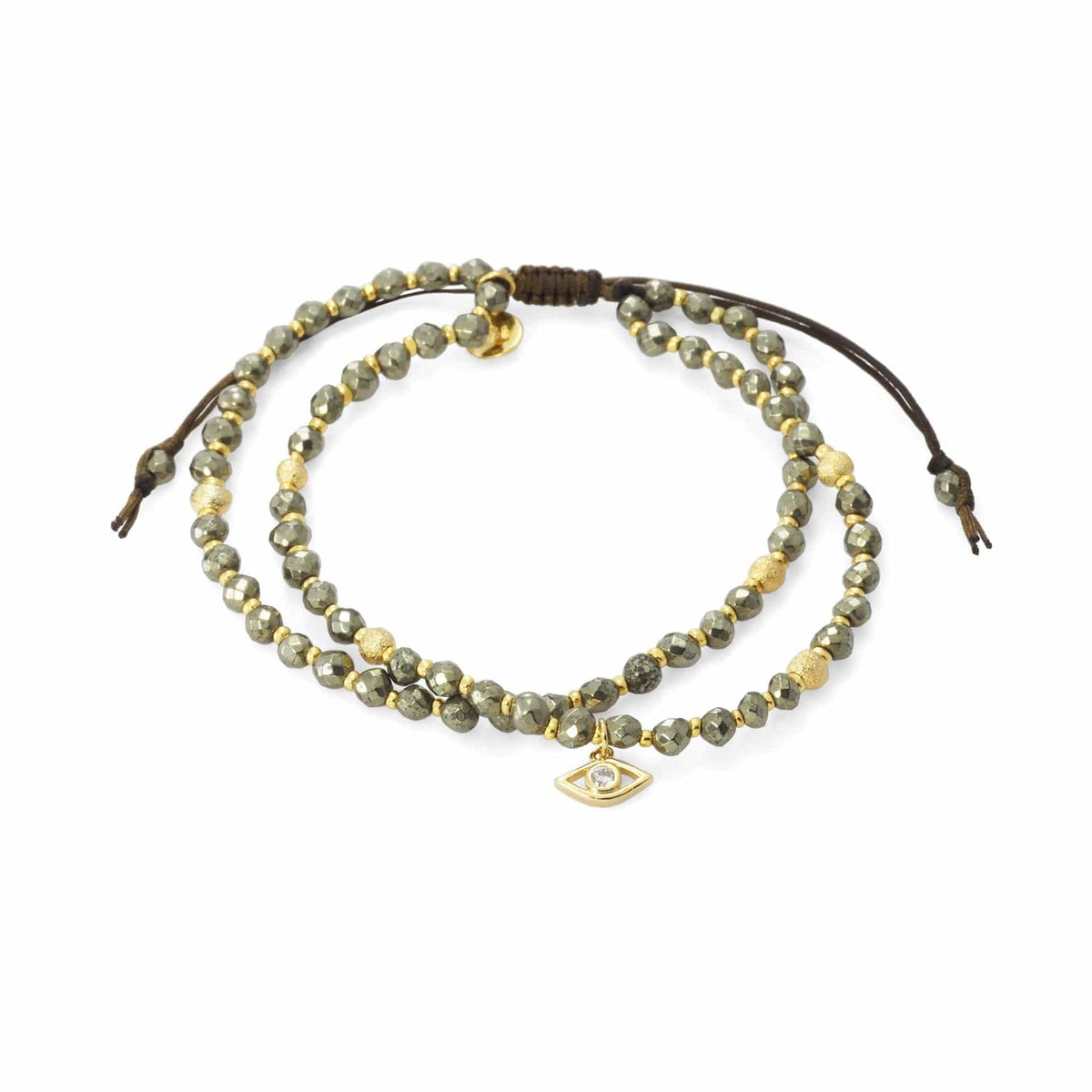 Double Strand Evil Eye Beaded Bracelet