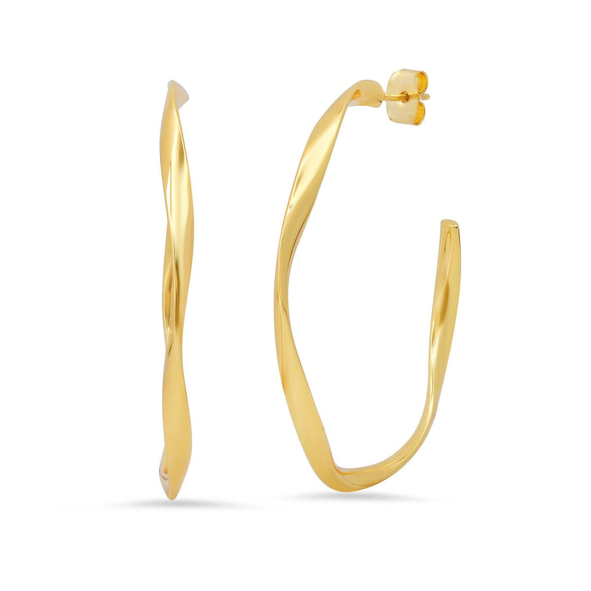 Wavy Gold Hoops | 45mm