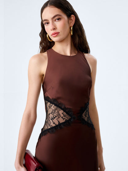 Andrea Dress in Chocolate / Black Lace