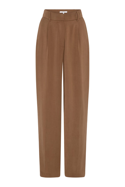 Cinnamon Straight Leg Trousers in Tobacco
