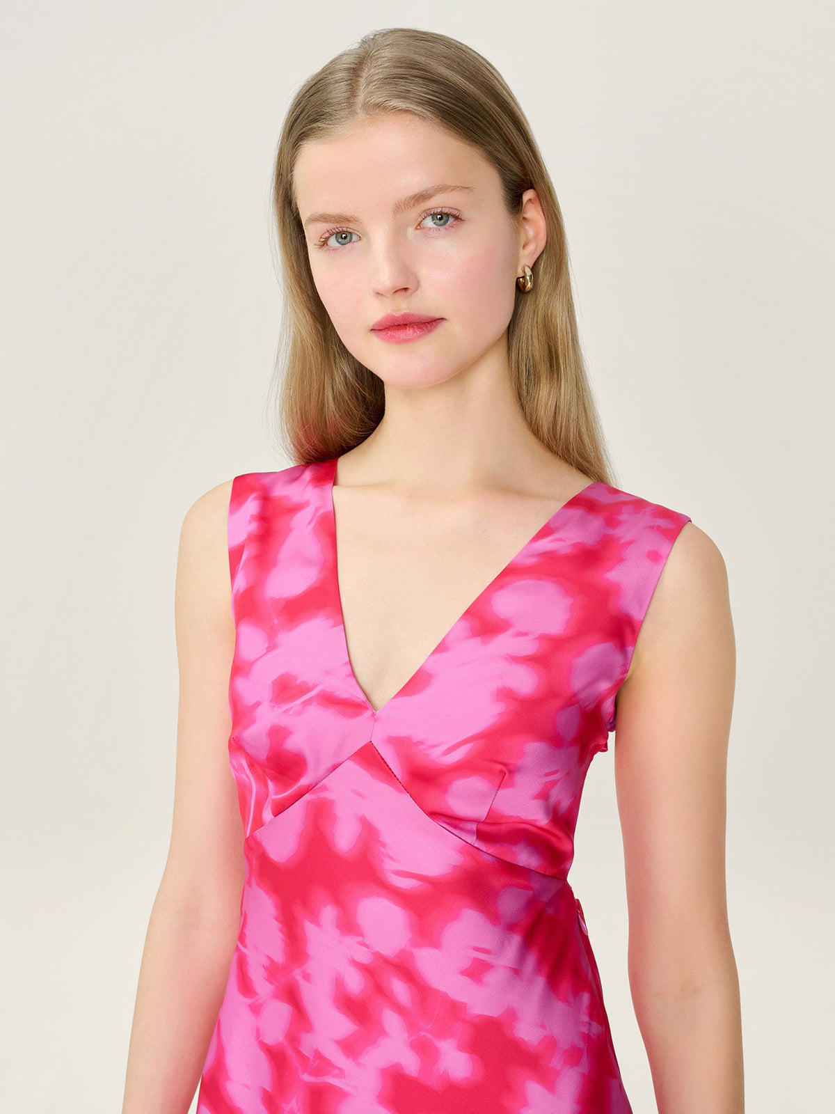 Nova Dress in Blurred Floral Magenta
