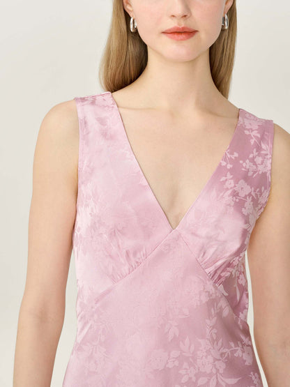 Iris Jacquard Dress in Bleached Mauve