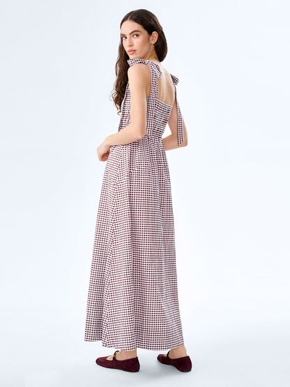 Dixie Dress in Chocolate and Cream Gingham