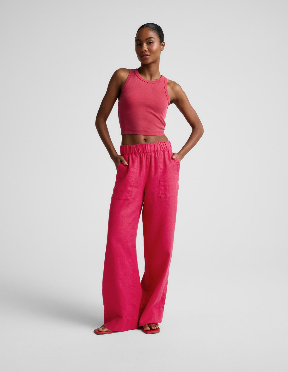SoftWash Linen Easy Wide Leg Pant 31"