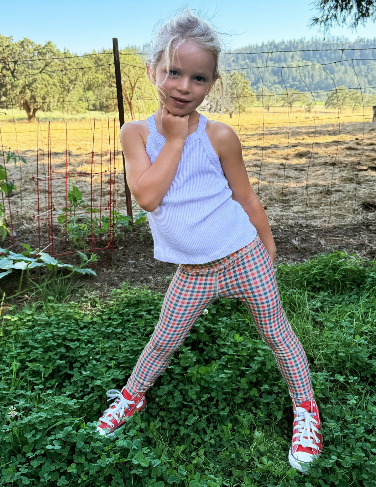 Sunwashed Gingham SoftMark Toddler Legging