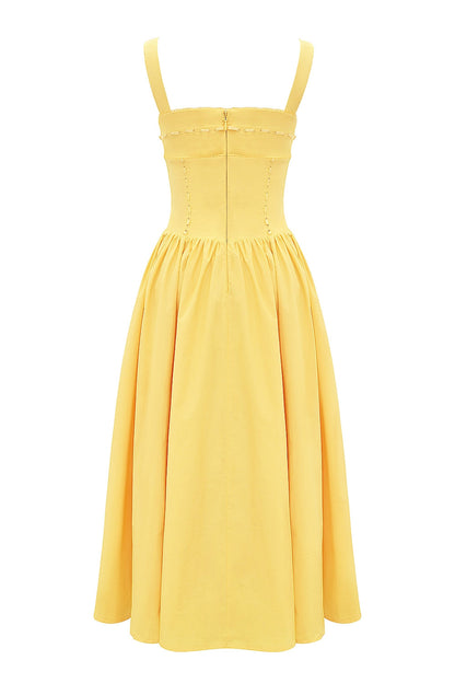 apricot cotton midi sundress