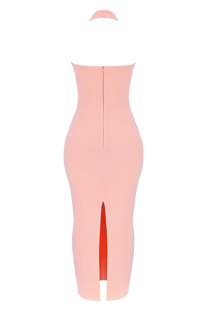 sorbet crepe halter maxi dress