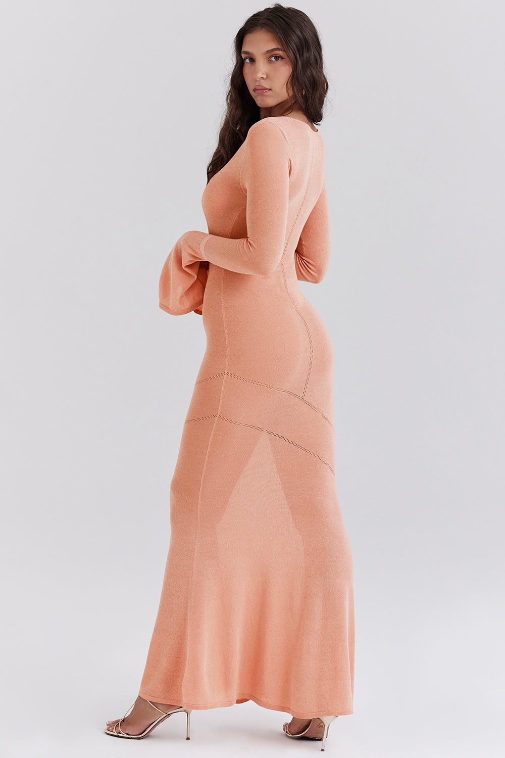 sorbet metallic knit maxi dress