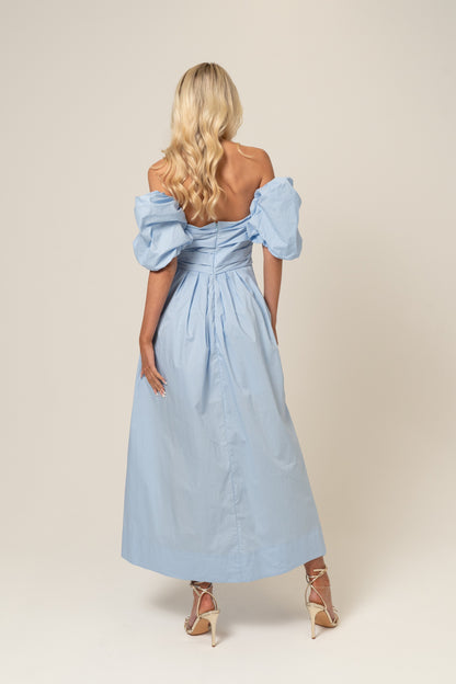 Dahlia Off Shoulder Puffed Sleeve Midi Dress