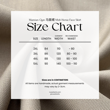 Yini 旖旎 Enchanting Modernized Ming Plus Size Cotton Standing Collar Top & Midi Mamian Skirt Set