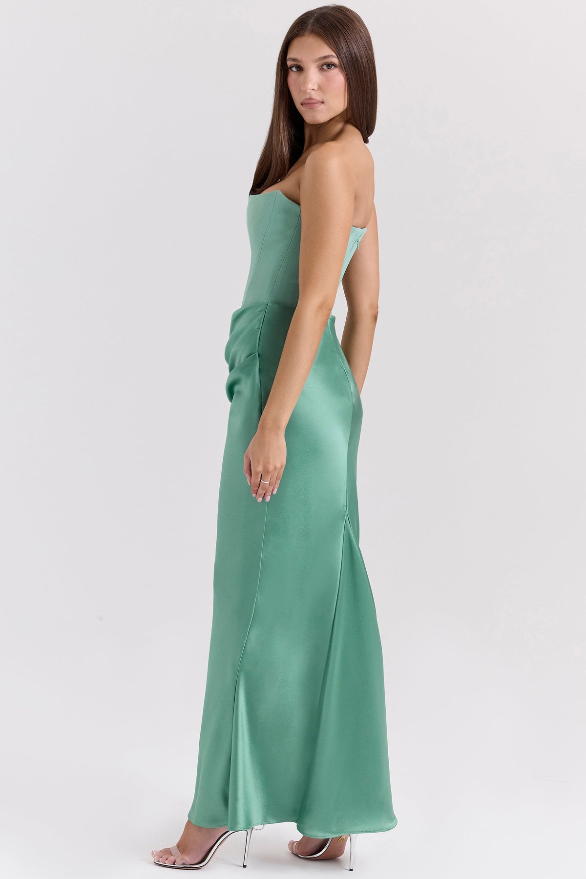 jade strapless corset maxi dress