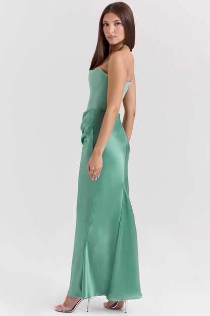 jade strapless corset maxi dress