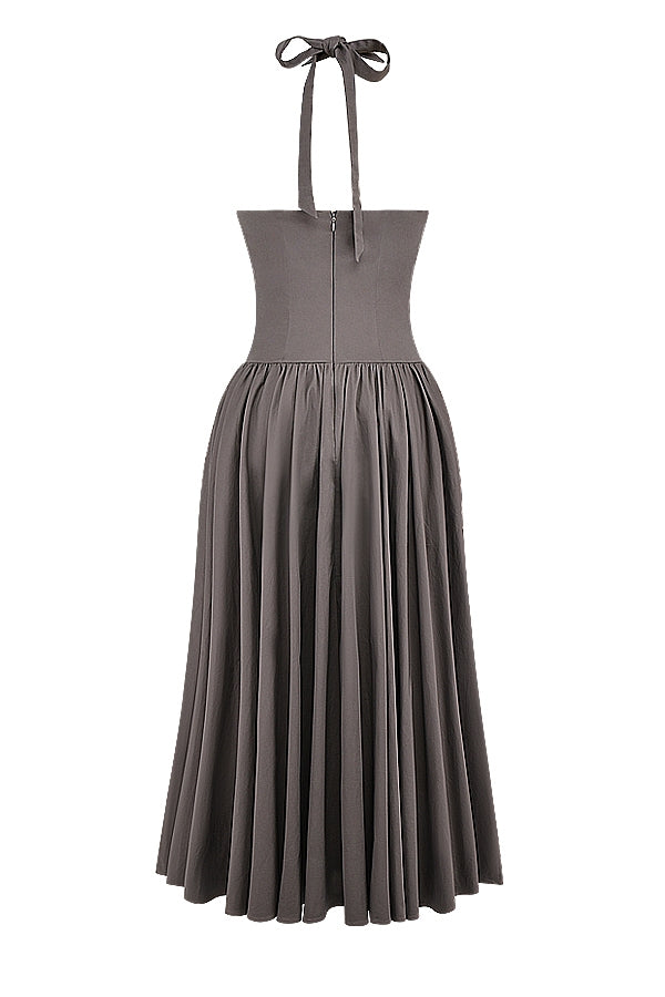 smoke halter midi dress