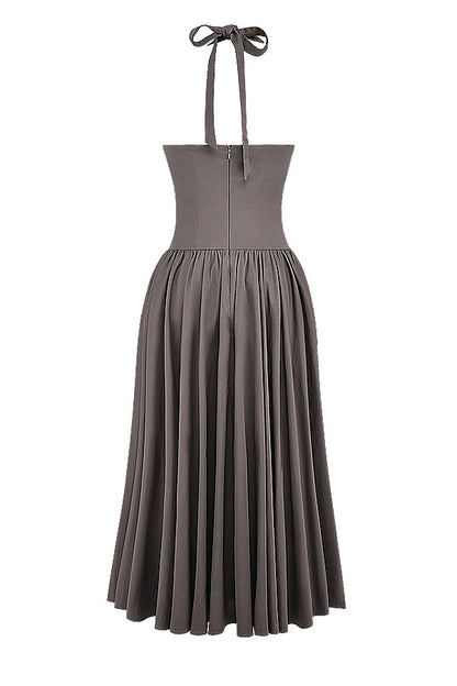 smoke halter midi dress