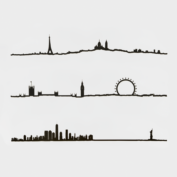 The Line, 19.5" City Skyline Silhouette, Amsterdam, Decorative,