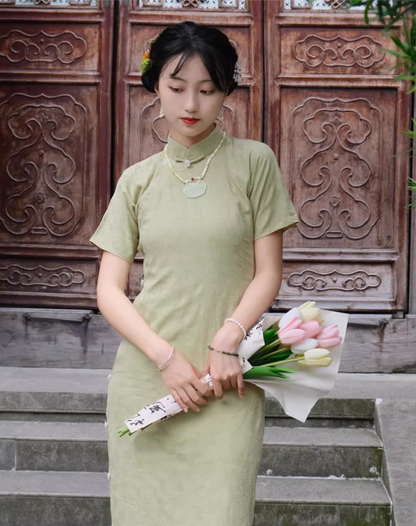 Bao Bing 刨冰 Shaved Ice 1930s Pure Cotton Summer Pastel Qipao