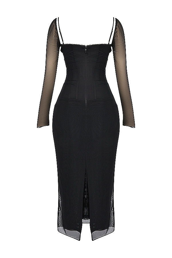 black maxi dress