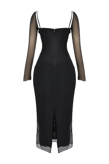 black maxi dress