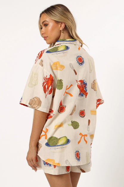 Hampton Top - Cream Multi