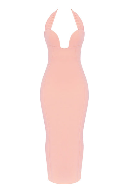 sorbet crepe halter maxi dress