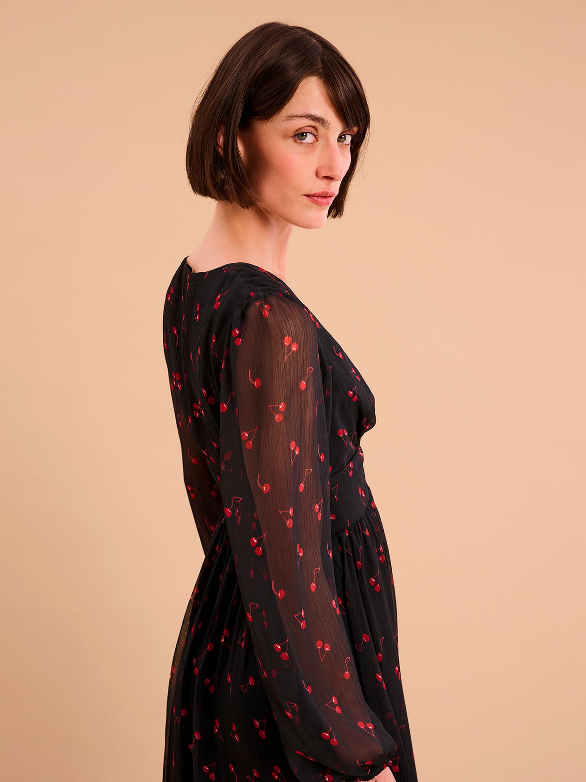 Gabriella Dress in Cherry Print