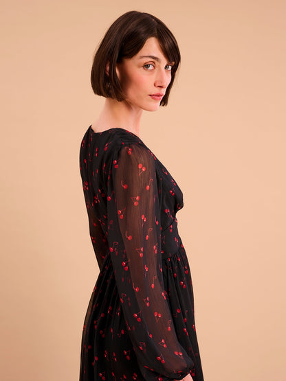 Gabriella Dress in Cherry Print