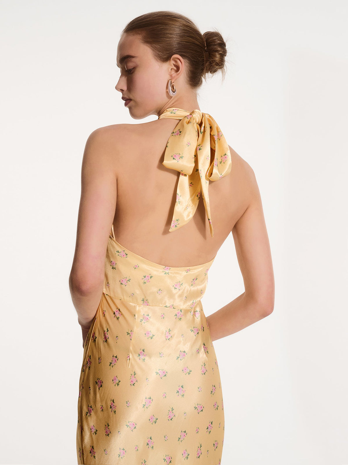 Arles Floral Dress in Vintage Yellow