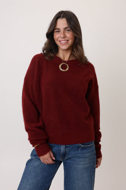 Maine Sweater in Burgundy