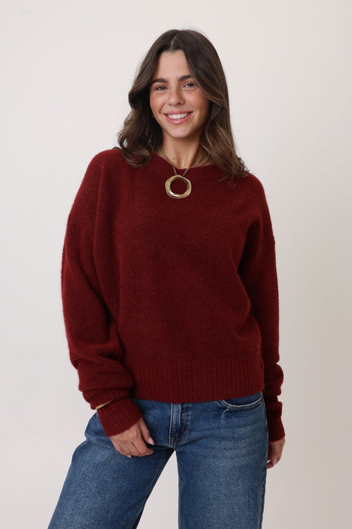 Maine Sweater in Burgundy