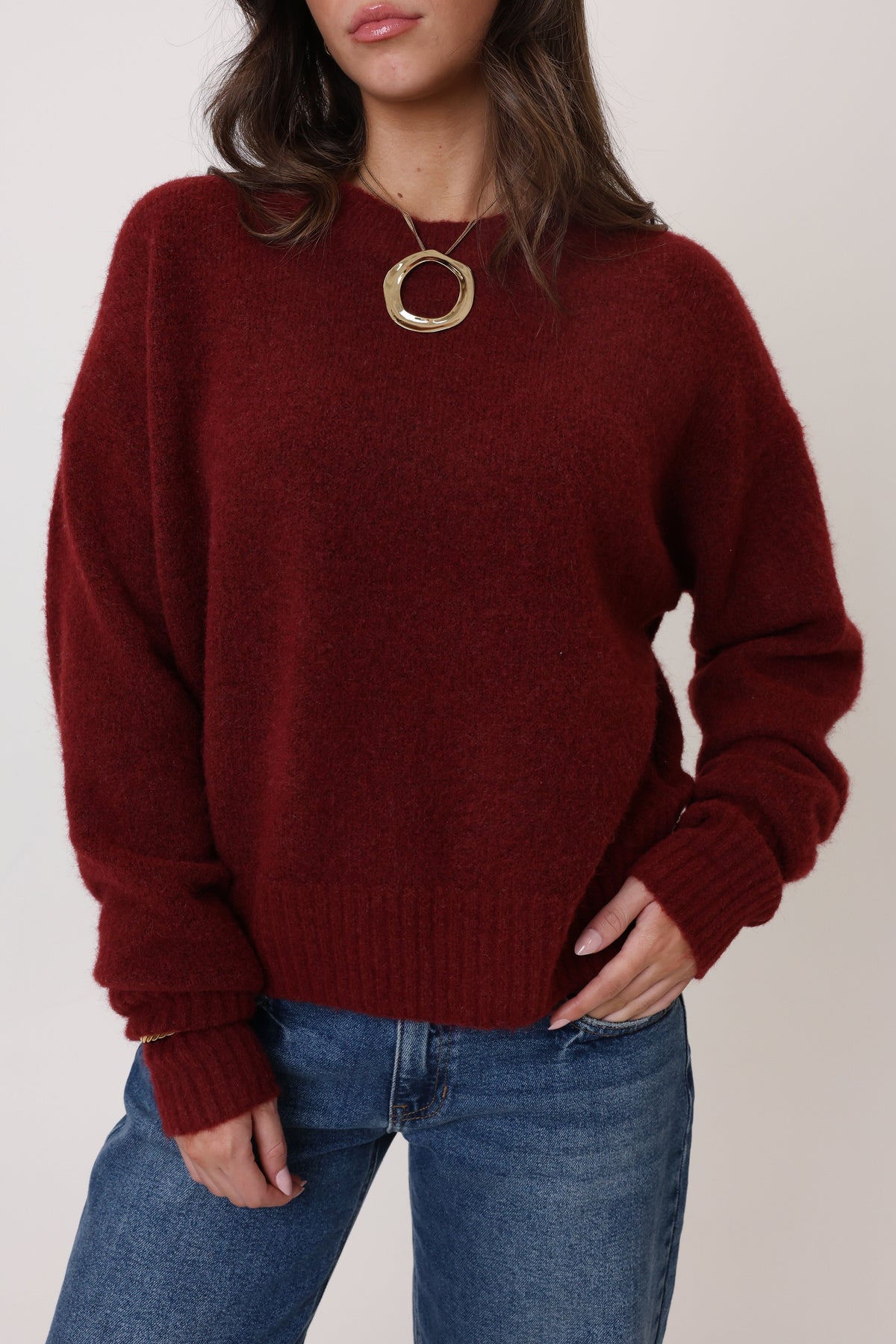 Maine Sweater in Burgundy