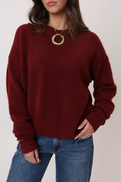 Maine Sweater in Burgundy