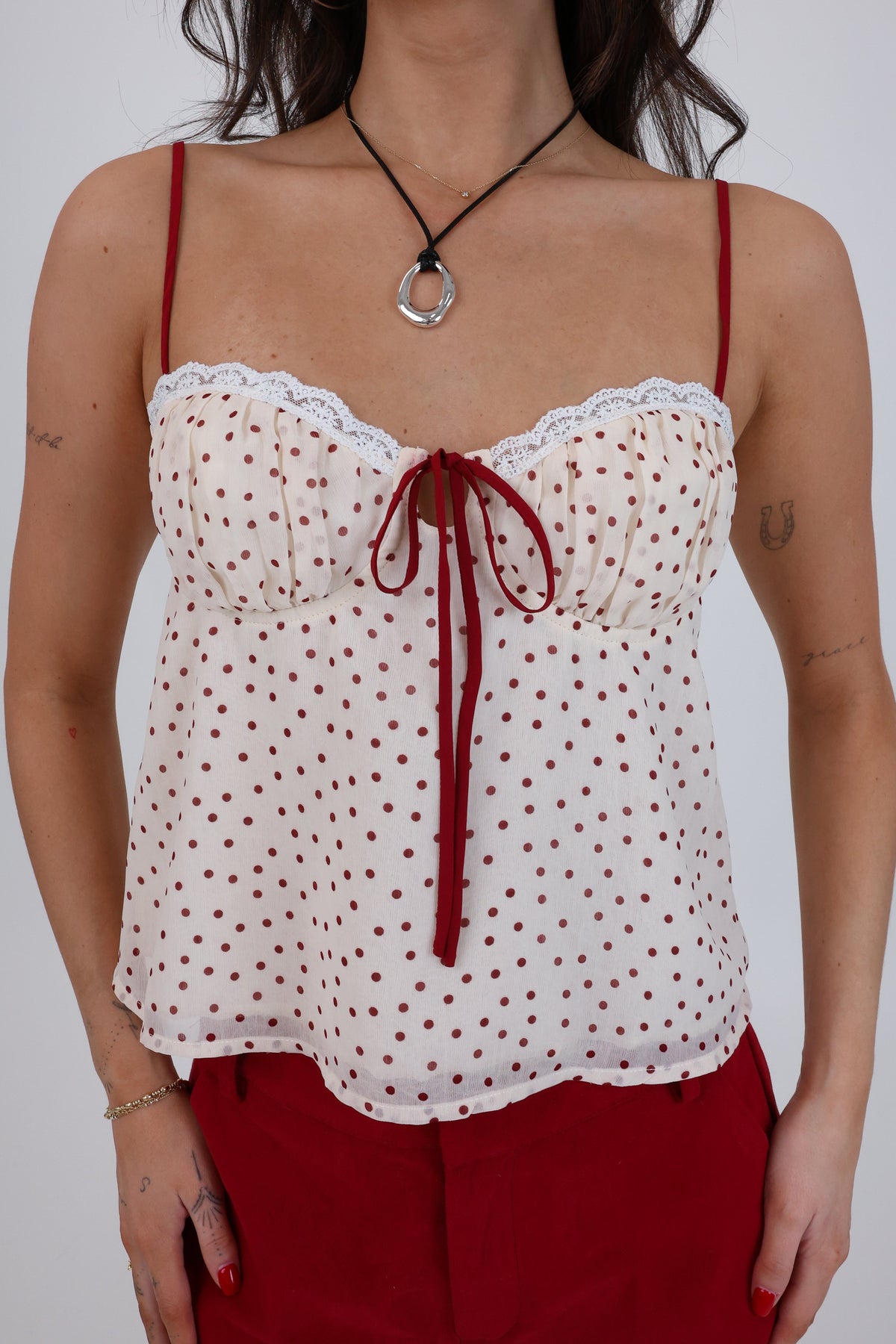 Pretty in Polka Top in Cream