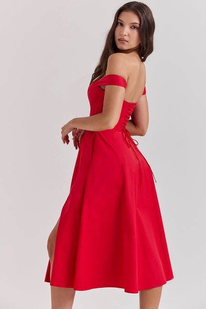 scarlet midi sundress