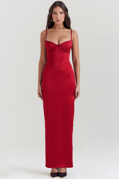 ruby corset maxi dress
