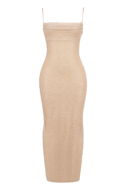 seapearl embellished maxi dress
