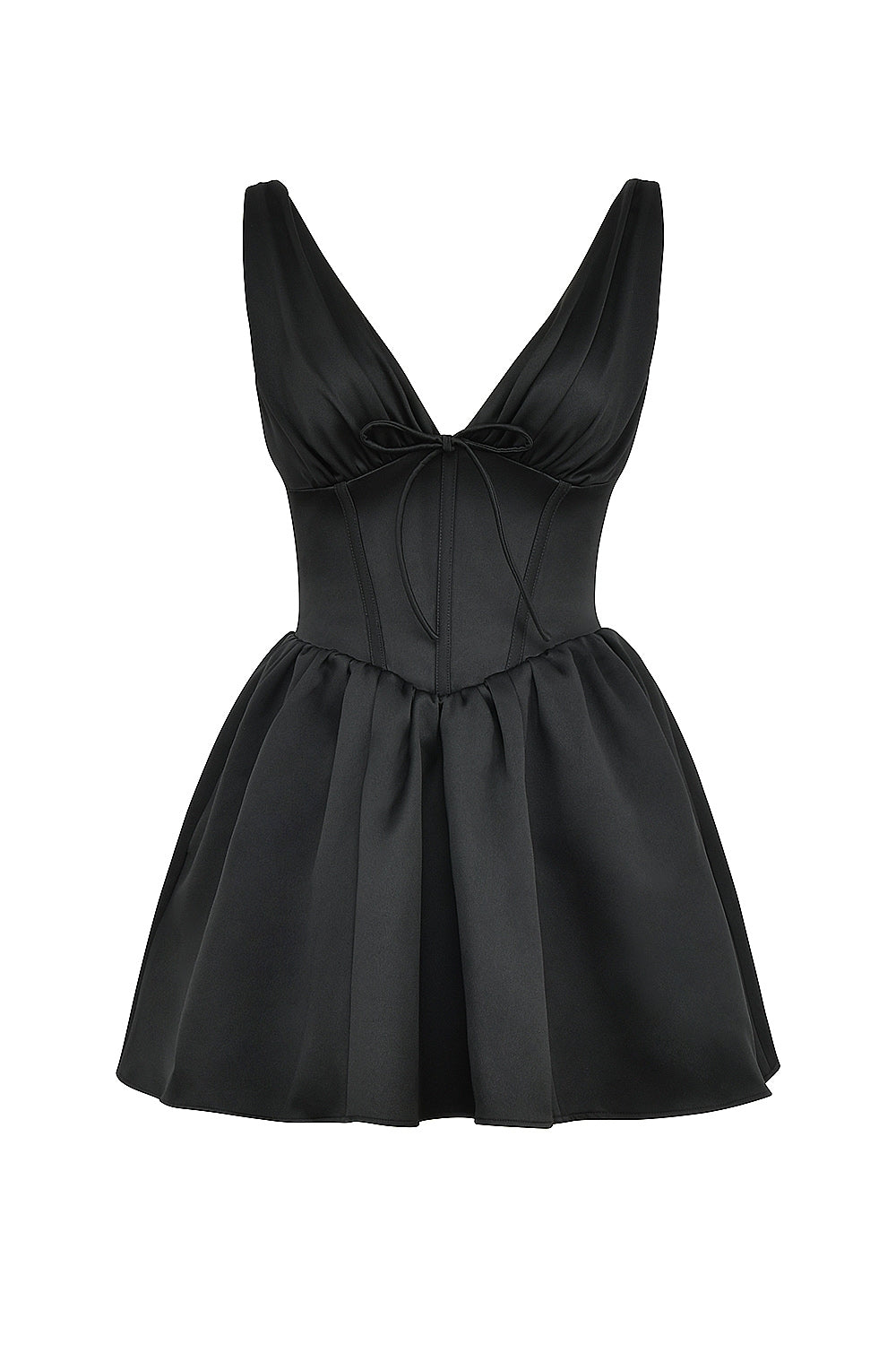 black satin mini dress - sale