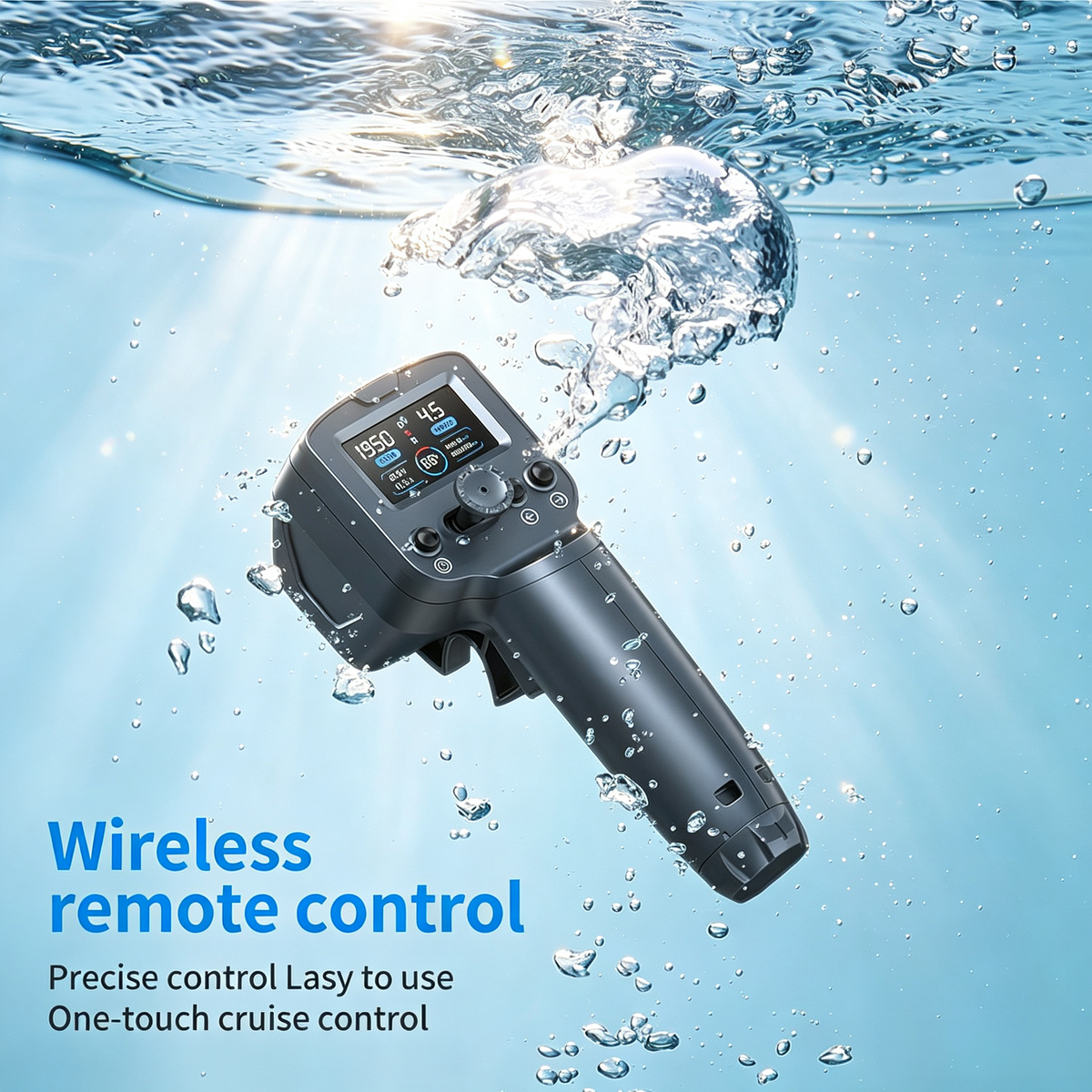 400W Brushless Underwater Thruster Kit, 20LBS Thrust Wireless Bluetooth Smart Electric Fin Motor with Cruise Control, IP68 Waterproof Portable Propeller for SUP Paddle Board, Kayak, Canoe & Inflatable Boats