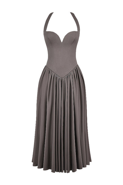 smoke halter midi dress