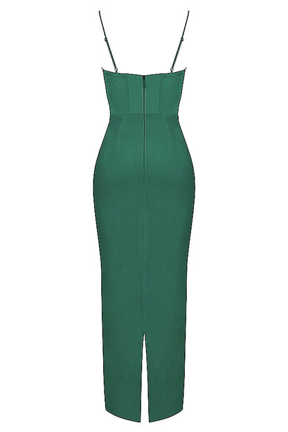 forest corset maxi dress