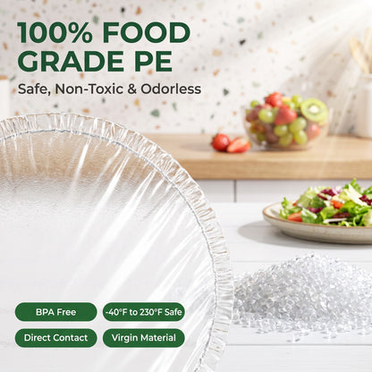 100PCS Disposable Stretch Food Covers for Bowls & Plates