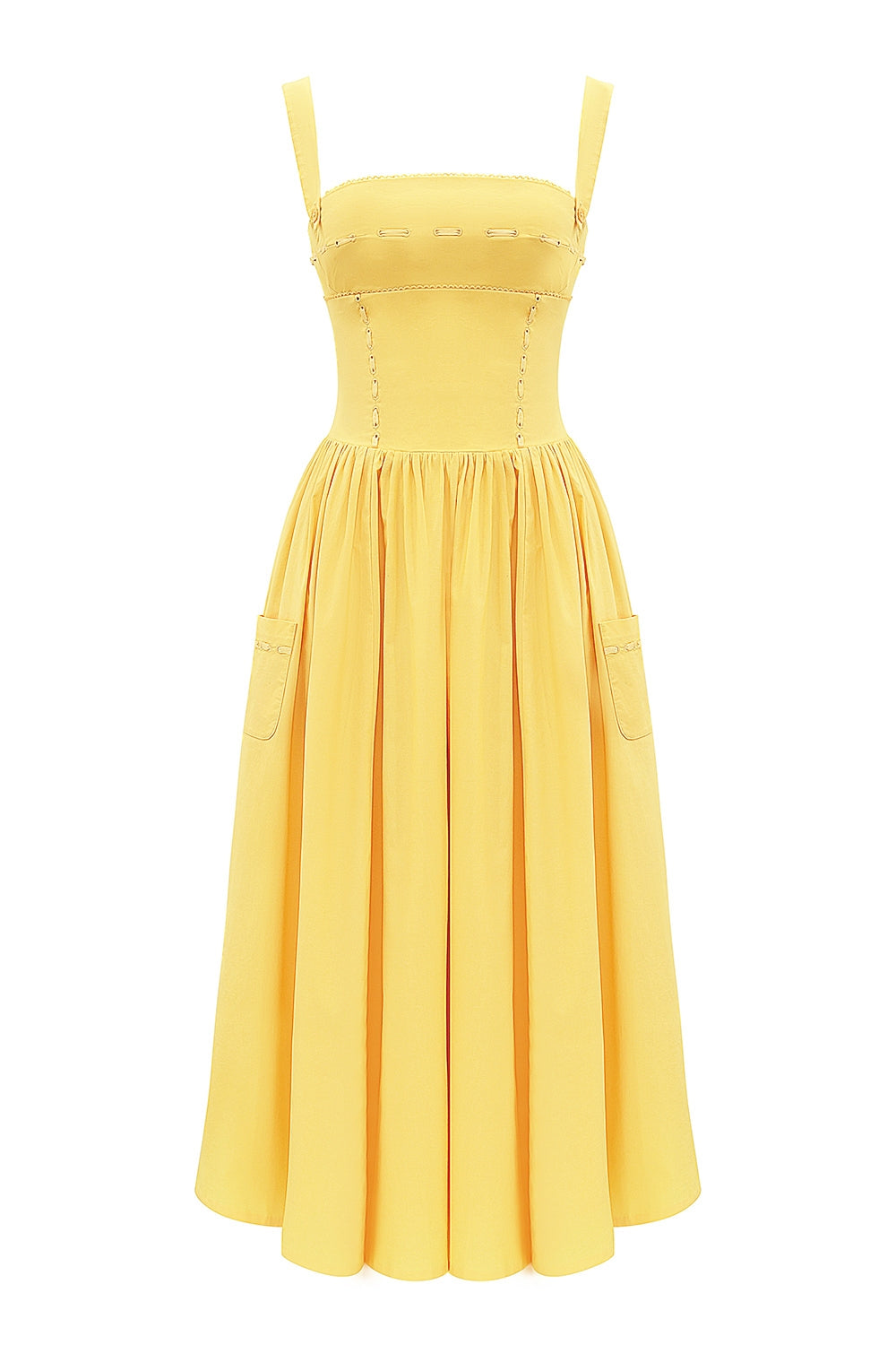 apricot cotton midi sundress