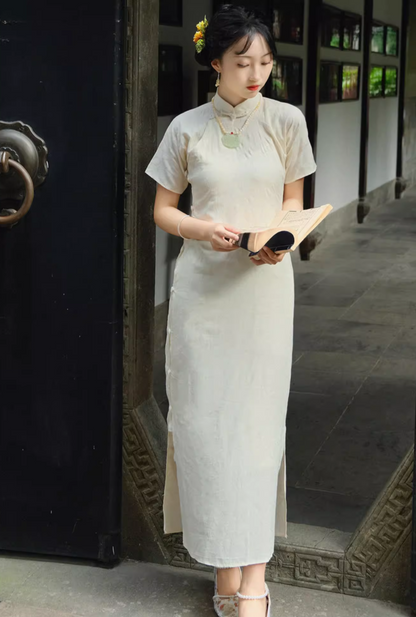 Bao Bing 刨冰 Shaved Ice 1930s Pure Cotton Summer Pastel Qipao