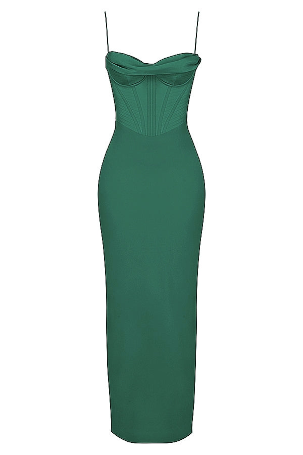 forest corset maxi dress