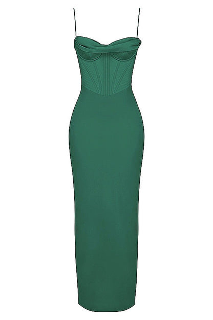forest corset maxi dress