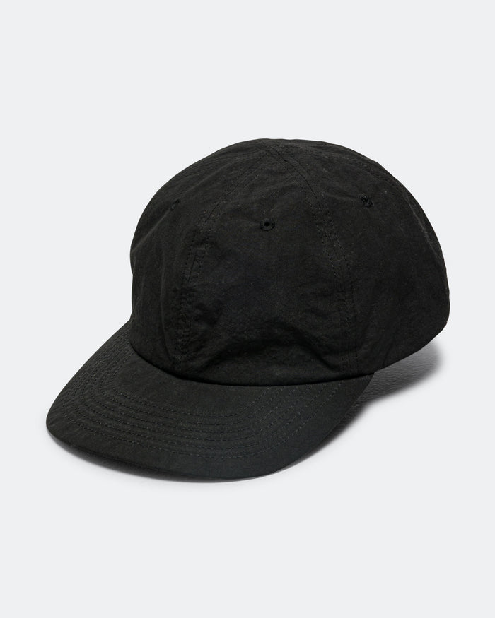 6 Panel Strap Back Cap - Black