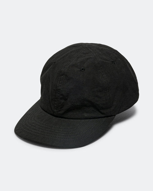 6 Panel Strap Back Cap - Black